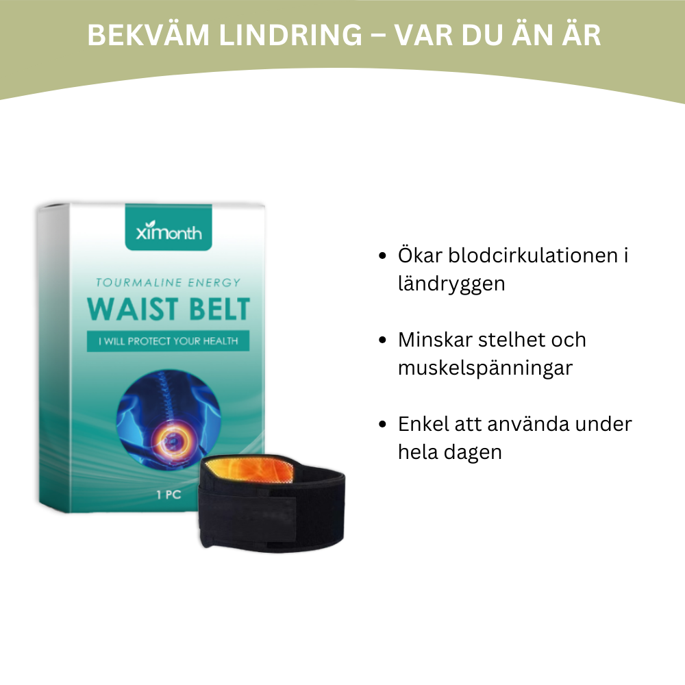 SciataBelt® | Tourmalin Energi Midjebälte för Lindring av Ischias Smärta SE